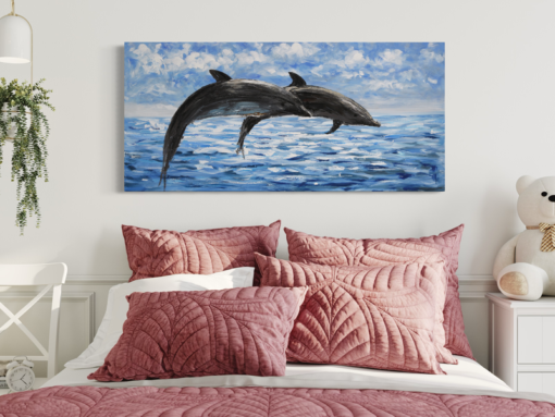 obraz z delfinami