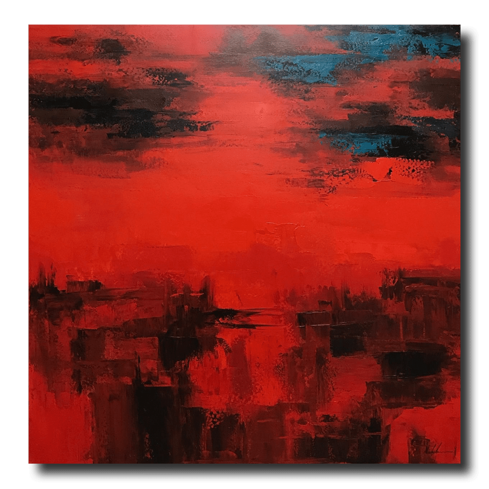 Malarstwo abstrakcyjne w kolorze czerwonym