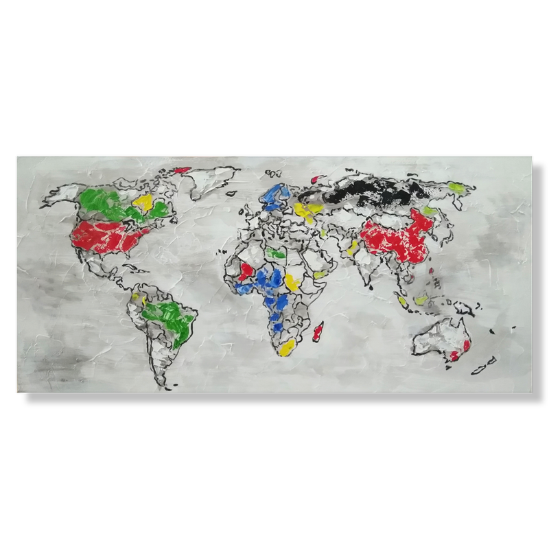 obraz z mapą świata
