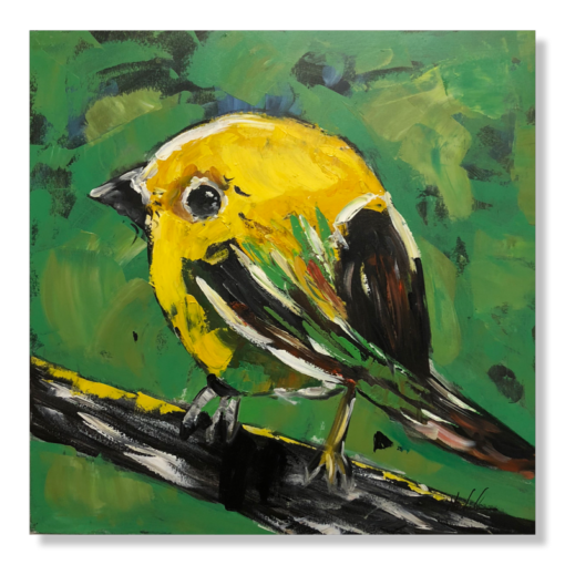 Obraz z żółtym ptakiem
