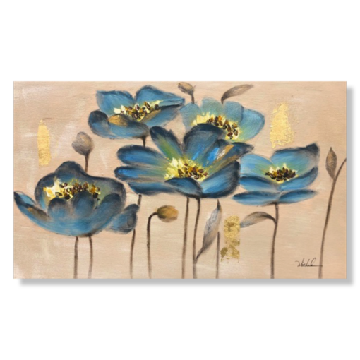 Obraz z niebieskimi kwiatami