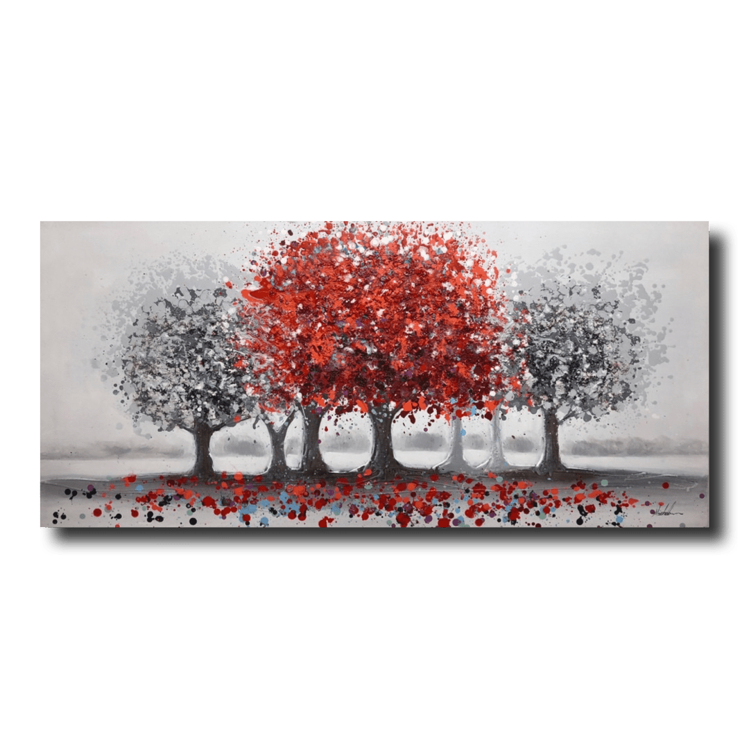 Obraz z czerwonym drzewem