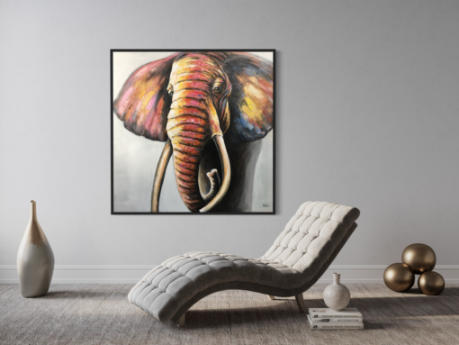 En tavla med en elefant